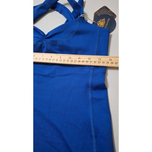 NWT! Mika Yoga Wear Linda Top Blue Large Athliesure Dance Stretch - Picture 10 of 13